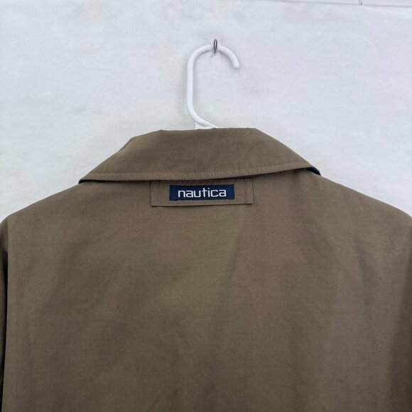 Vintage Nautica Chore Coat Mens M Green Barn Full Zip Plaid Rayon Line - Picture 11 of 12